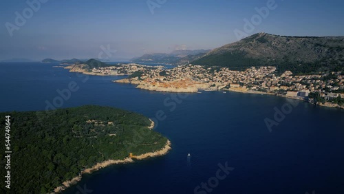 Aerial View of Dubrovnik Old Town at Sunrise, UNESCO Site, Croatia. part8 photo