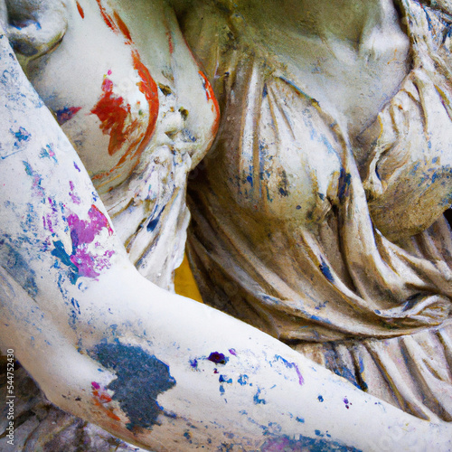 Paint Splatter Greek Statues photo