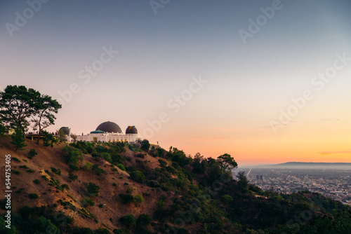 Griffith observatory at the sunset in Los Angeles  California