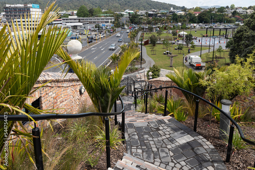 Elevated view of Putahi Park in central Whangarei, Northland, New Zealand.