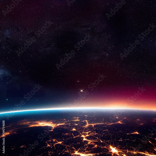 Space stars and galaxies background Digital illustration
