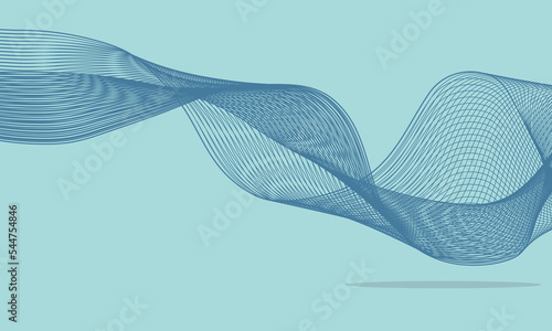 Beautiful Abstract Wave Technology Background With Light Digital Effect Company Concept. Eps10 Vector