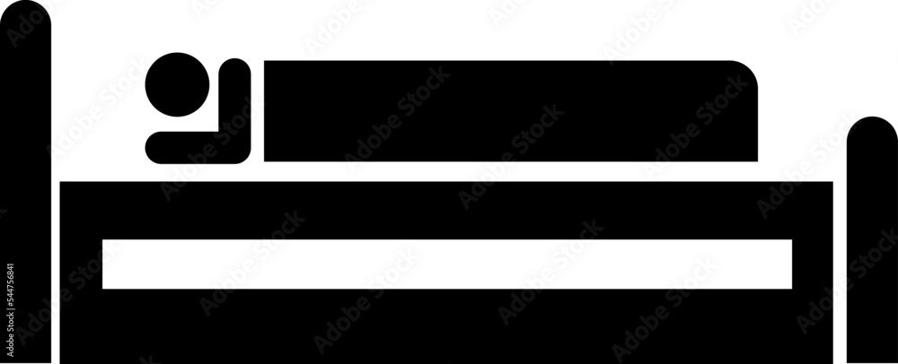 Person in Bed, Hotel and Hospital Vector Icon on white background..eps Person in Bed, Hotel and Hospital Vector Icon on white background..eps