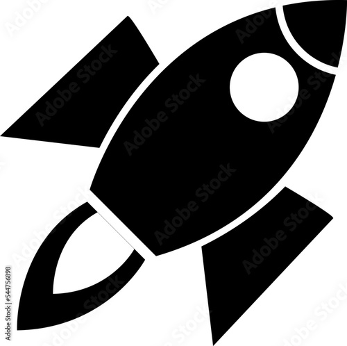 Rocket, start up icon vector flat on white background 