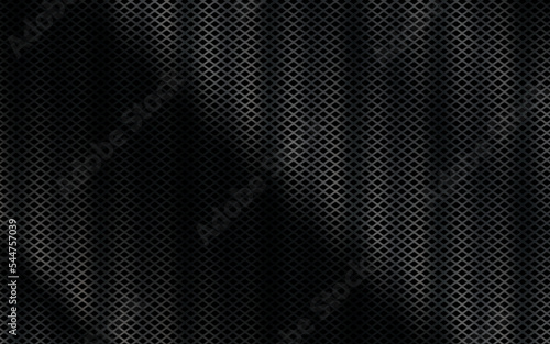 Metallic abstract background, perforated steel mesh wallpaper. Mockup for cool banners or posters.