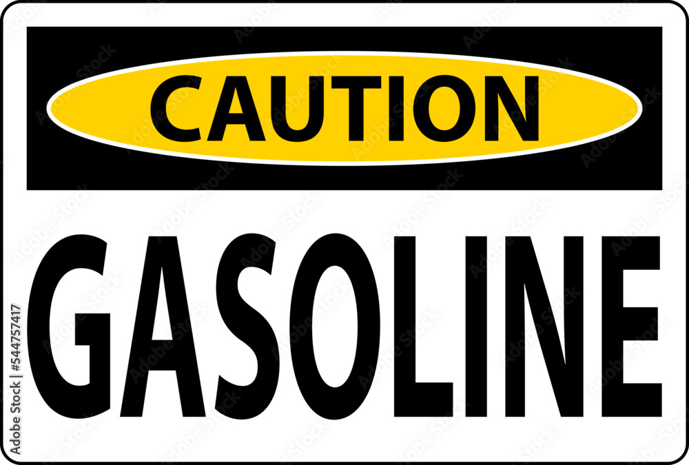 Caution Sign Gasoline Symbol On White Background Caution Sign Gasoline Symbol On White Background