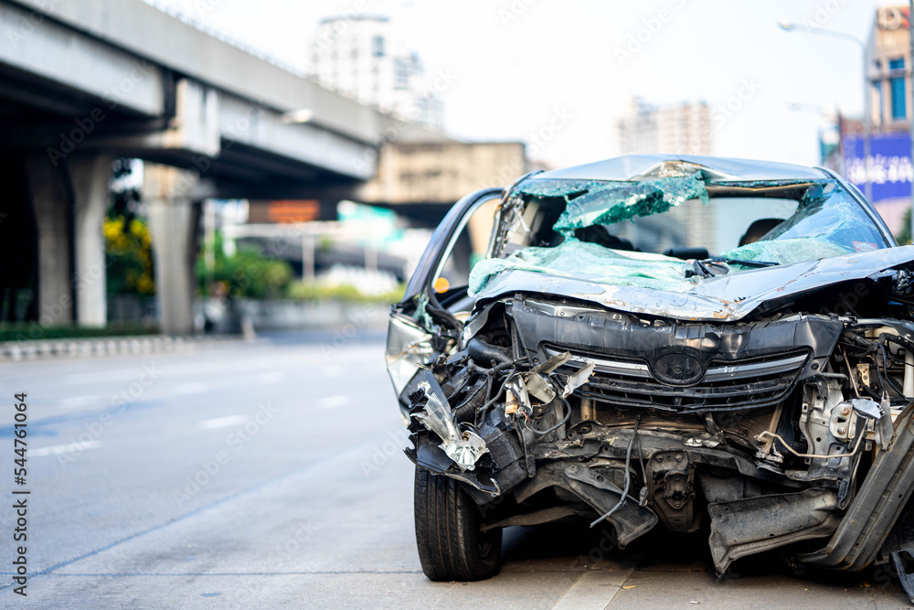 Car with broken windshield, Terrible dangerous car after a fatal accident. Broken windshield. A broken car with broken glass. Сar hazard. Car with broken windshield, Terrible dangerous car after a fatal accident. Broken windshield. A broken car with broken glass. Сar hazard.