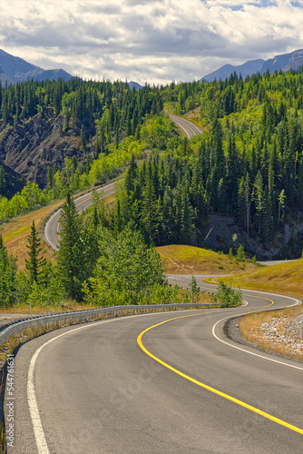 Roadway to the Mountains, Kananaskis County, Alberta, Canada photo