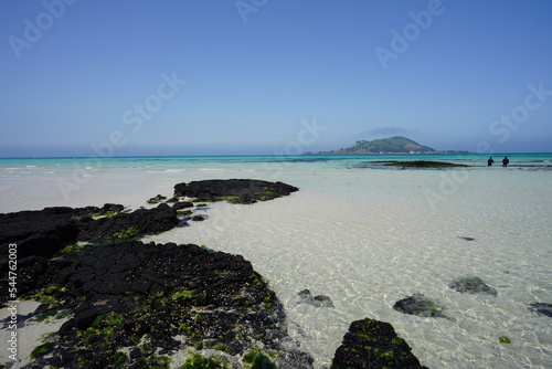 rock beach and island