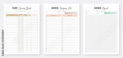 Garden Planner Template Design. Printable Gardening Planner & Journal. Plant Spacing Guide. Garden Shopping List. Garden Layout Design. Garden Organizer & Schedule Planner. Planner Bundle Design. photo
