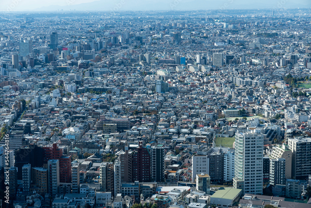 東京　新宿　高層ビルからの風景