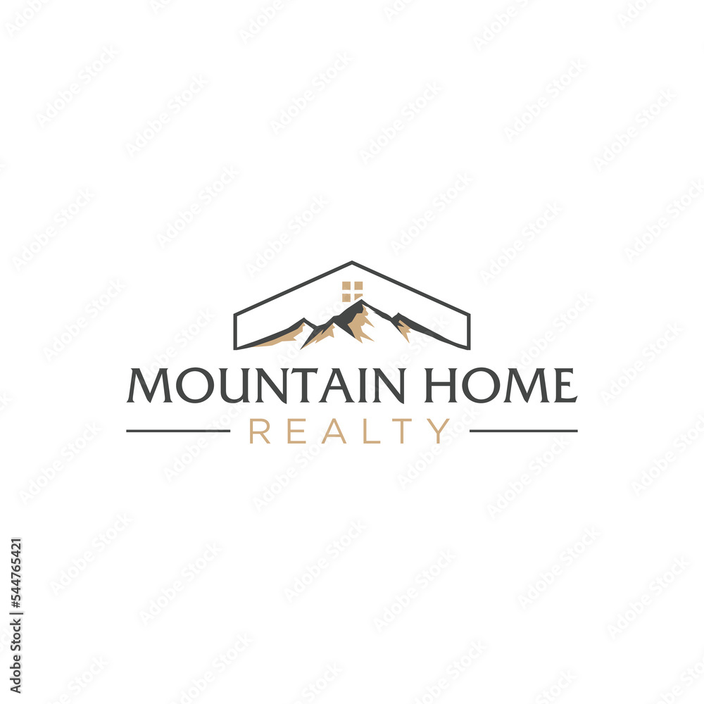 Mountain Home Real Estate logo Design Inspiration Stock Vector Adobe