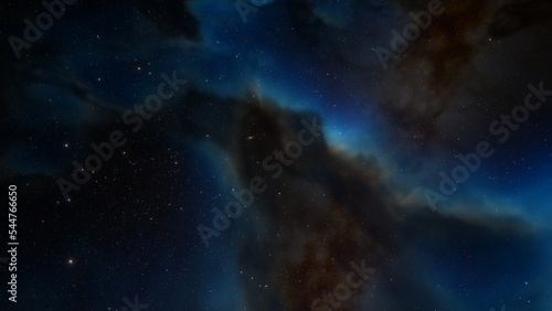 nebula gas cloud in deep outer space, science fiction illustration, colorful space background with stars 3d render © ANDREI