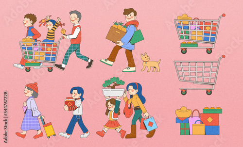 CNY family shopping set