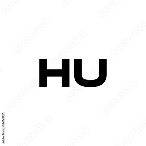 HU letter logo design with white background in illustrator, vector logo modern alphabet font overlap style. calligraphy designs for logo, Poster, Invitation, etc. © Aftab
