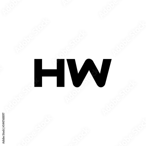 HW letter logo design with white background in illustrator, vector logo modern alphabet font overlap style. calligraphy designs for logo, Poster, Invitation, etc.