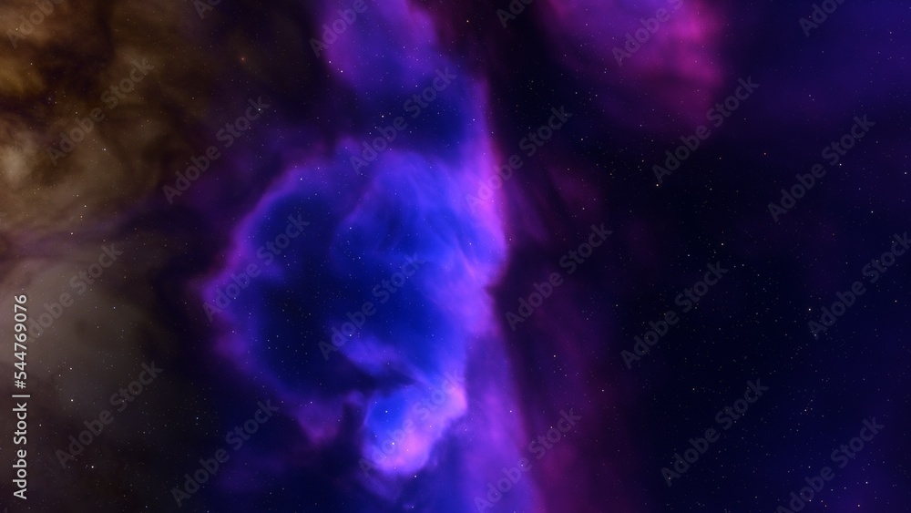 Fototapeta premium nebula gas cloud in deep outer space, science fiction illustration, colorful space background with stars 3d render 