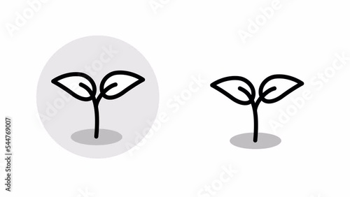 Icon animation of a plant growing up. Animation with a luma matte. 