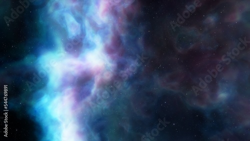 Deep space nebula with stars. Bright and vibrant Multicolor Starfield Infinite space outer space background with nebulas and stars. Star clusters, nebula outer space background 3d render 