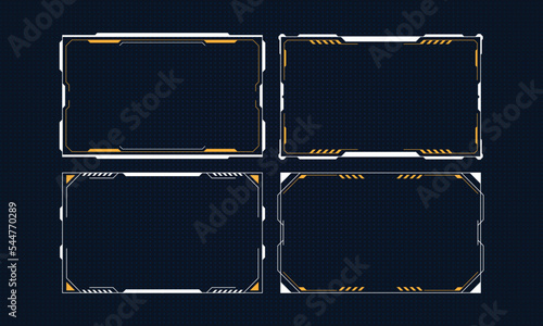 Hud frames futuristic text box border frame scifi digital screen hologram panel vector