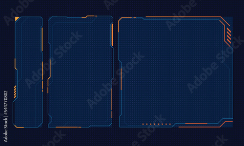 Hud frames futuristic text box border frame scifi digital screen hologram panel vector