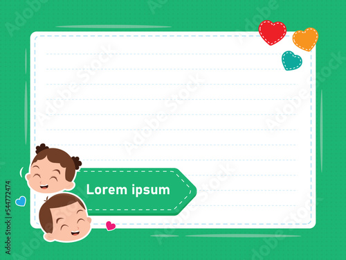 Blank note page frame with children