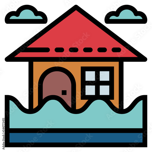 flood filled outline icon style