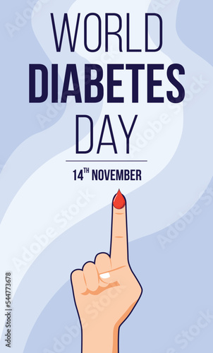 World Diabetes Day Social Media Design Post glucometer test background