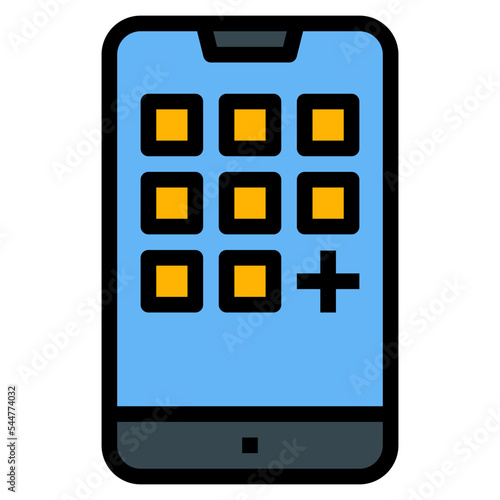 mobile app filled outline icon
