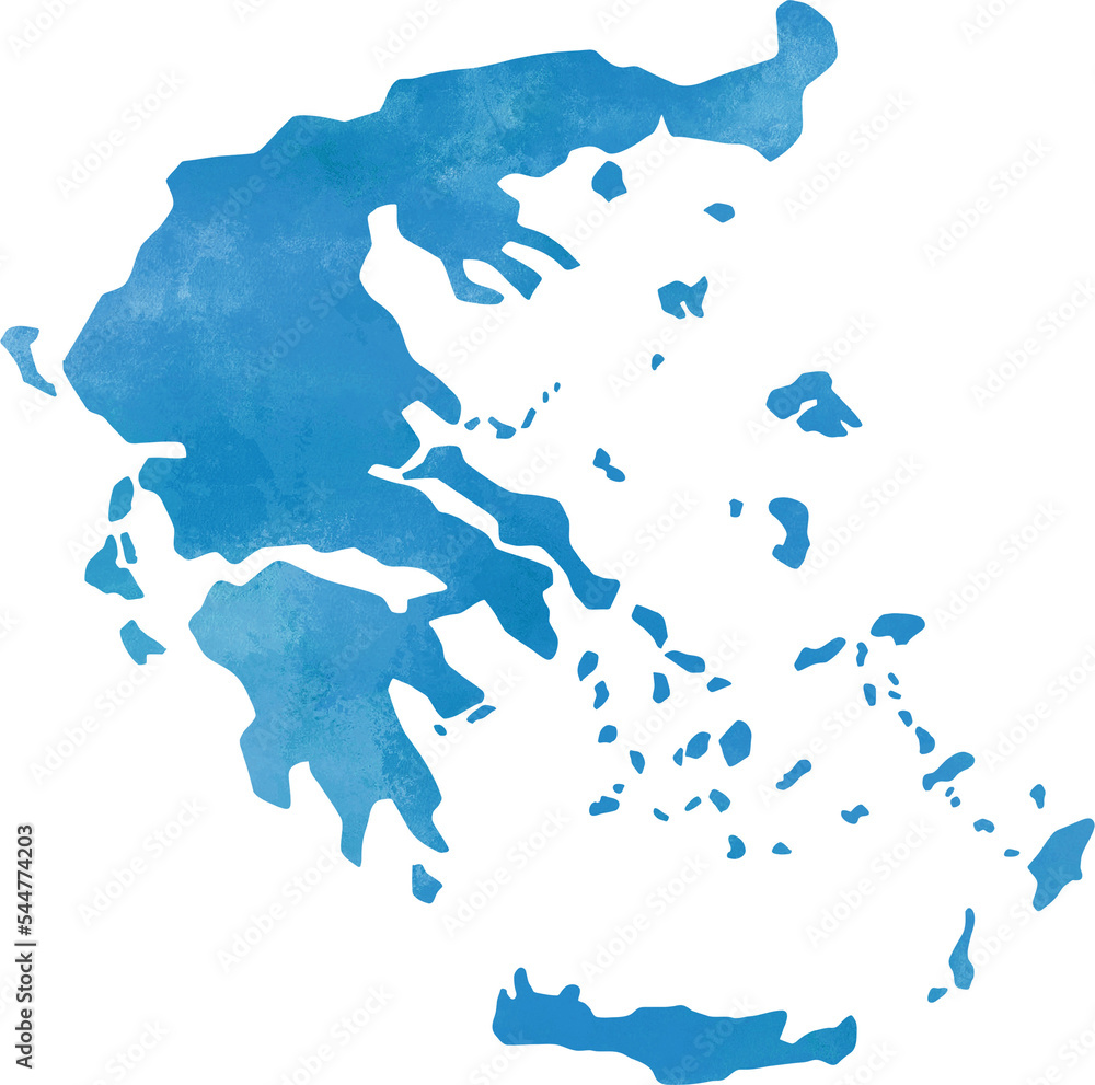Fototapeta premium watercolor painting of greece map.