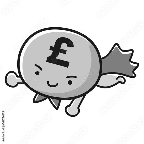 ポンド通貨（£）のヒーローキャラクター