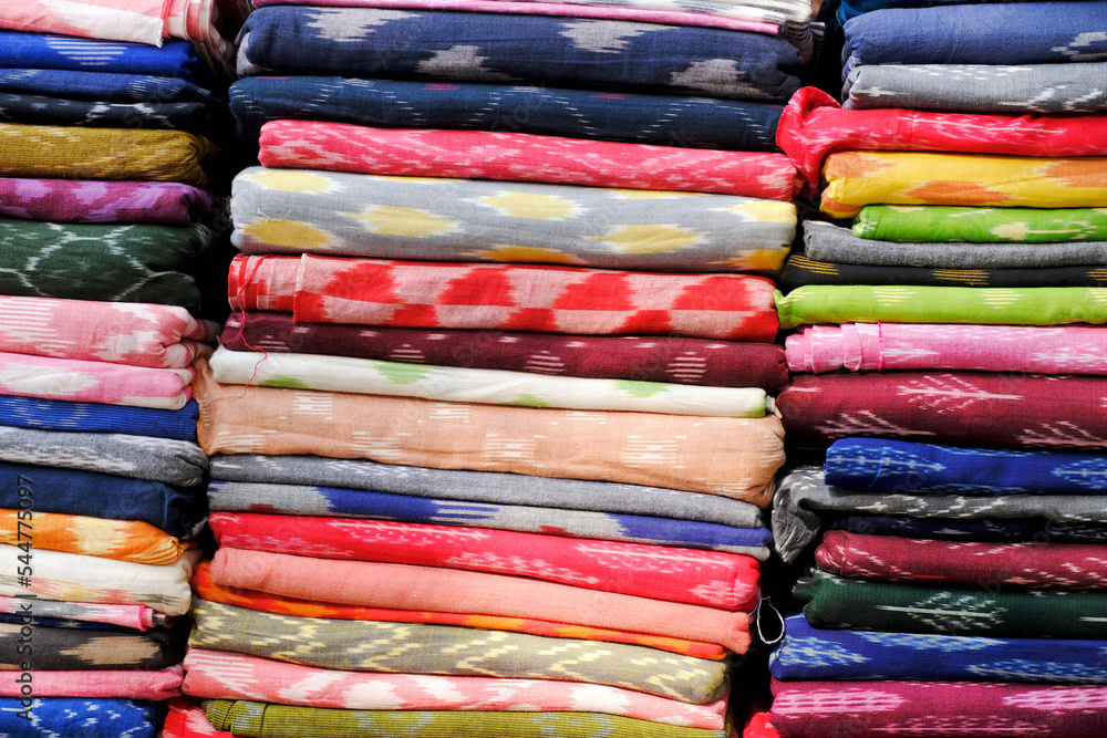 Pallet of vivid and colorful Indian fabric, India textile. Pallet of vivid and colorful Indian fabric, India textile.