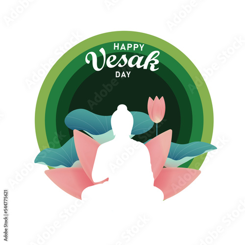 Vesak day vector illustration