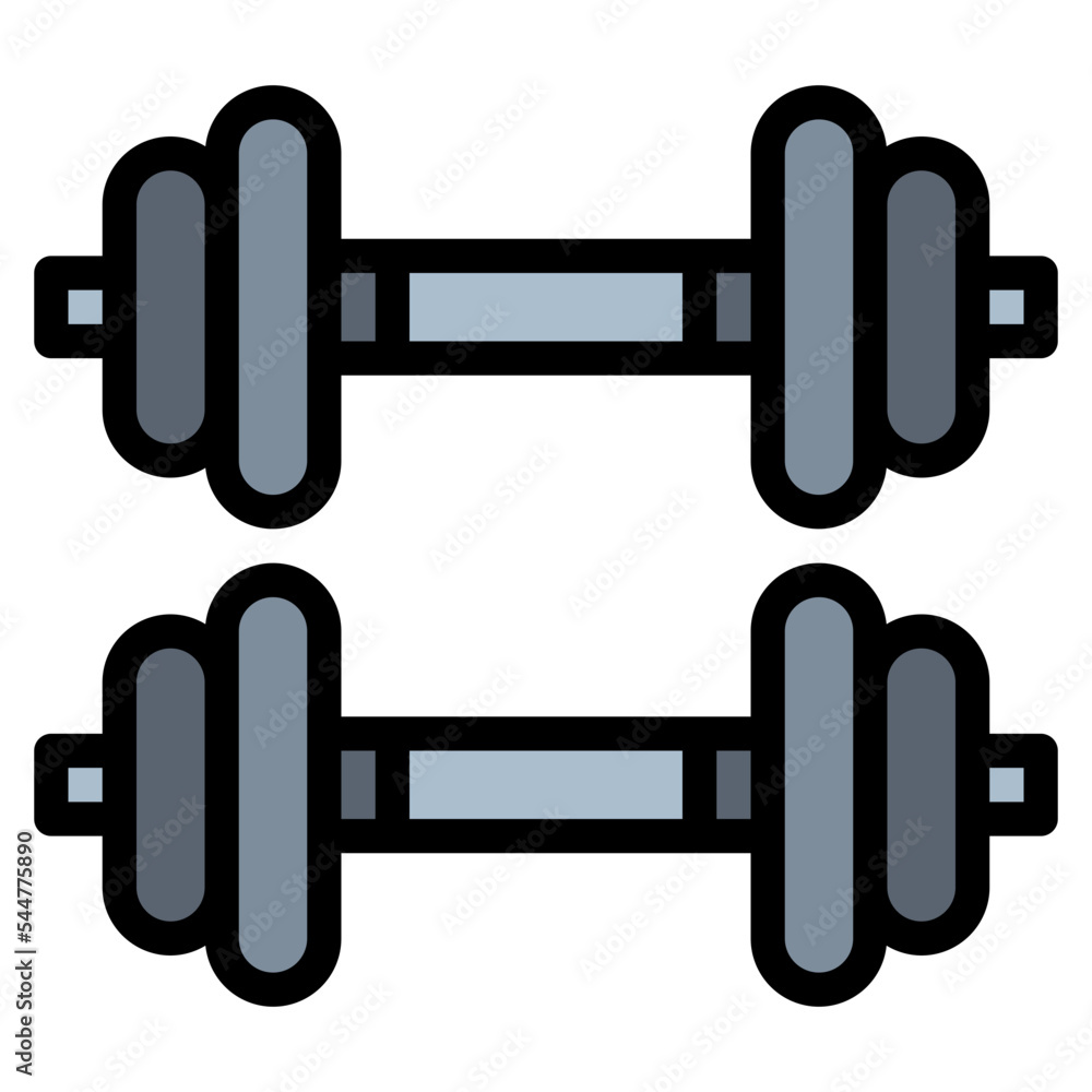 dumbbell filled outline icon style dumbbell filled outline icon style