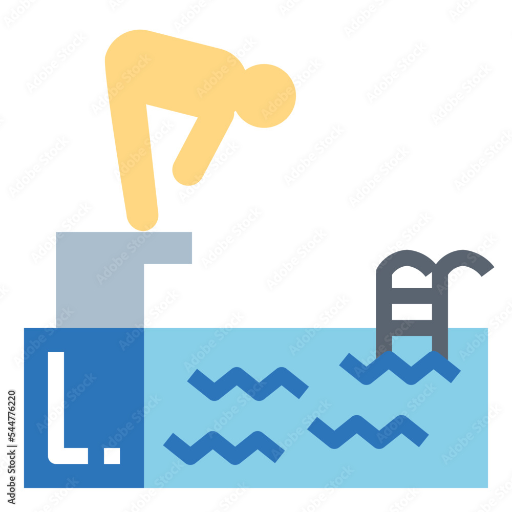 Obraz premium pool flat icon style