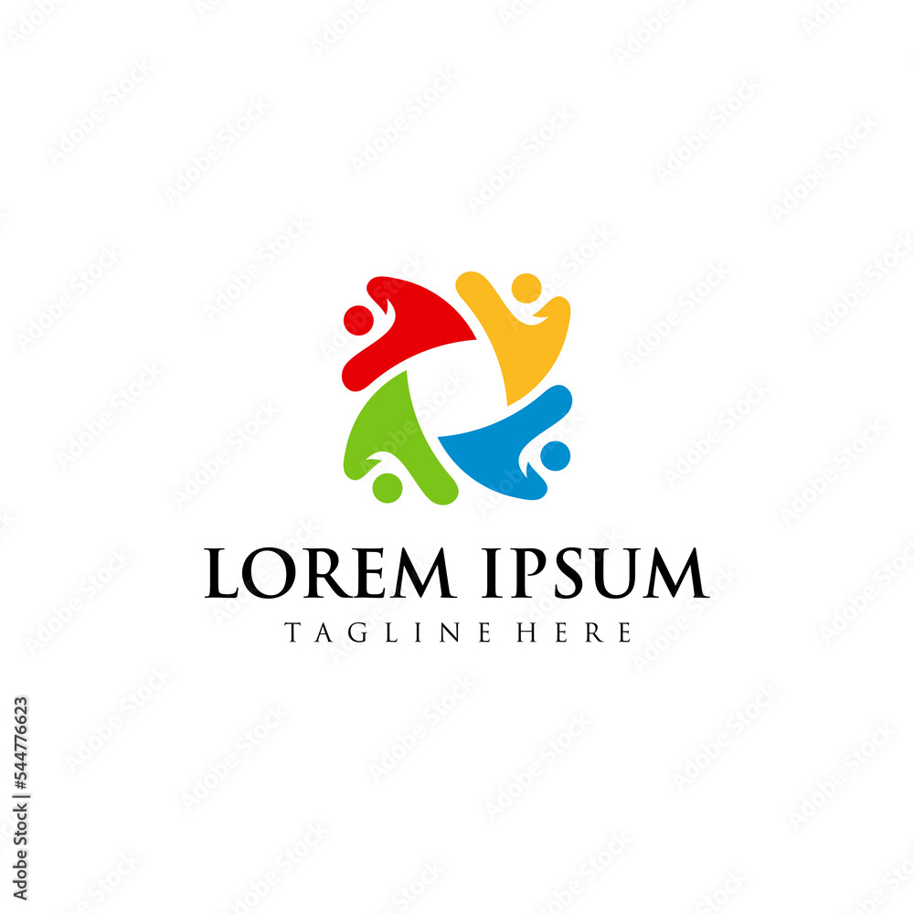 Fototapeta premium Unity or Team Work Logo Design Vector