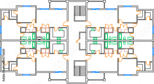 floor plan for real estate. Illustration Architectural apartment project. dwelling building vector floor plan