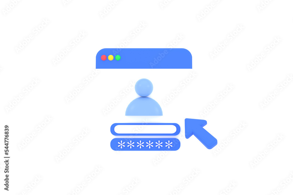 3D. Login screen of the operating system user. 3D. Login screen of the operating system user.