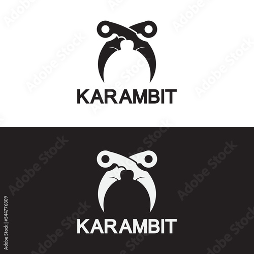 Karambit knife icon logo design vector template