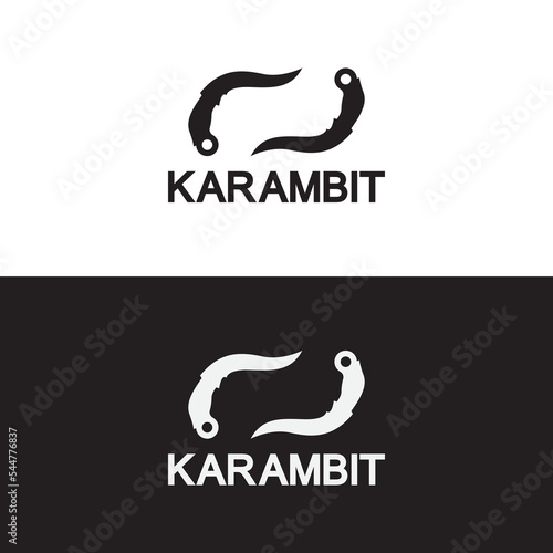 Karambit knife icon logo design vector template
