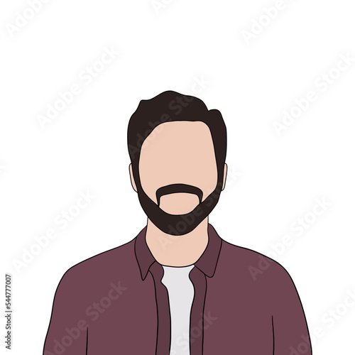 Isolated Young handsome man set in different poses on white background illustration