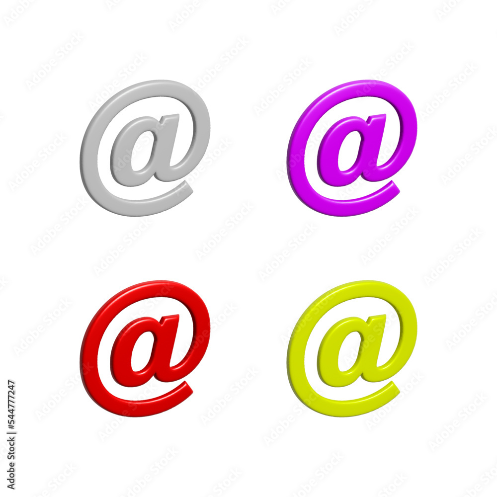 email, contact icon 3d set email, contact icon 3d set