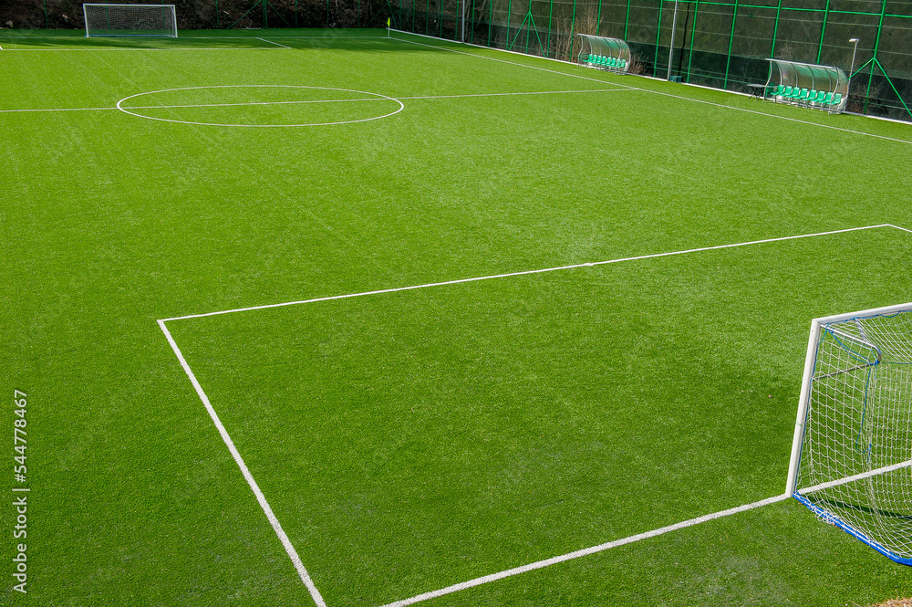 Football field with synthetic grassootball field