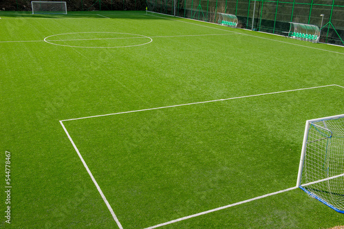 Football field with synthetic grassootball field © Cristian