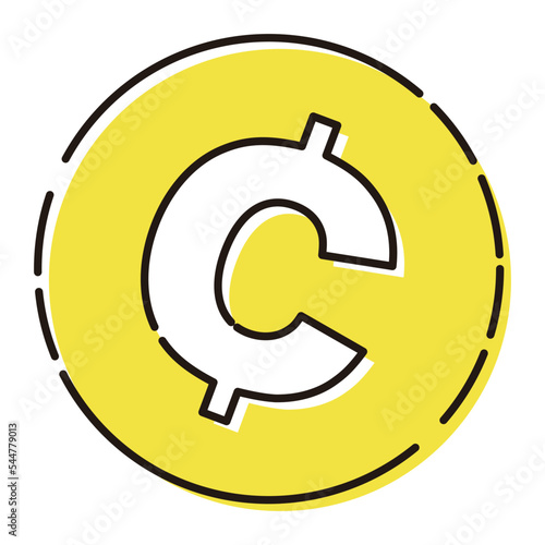 セント（¢）通貨のイラスト