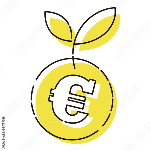 ユーロ（€）通貨のイラスト