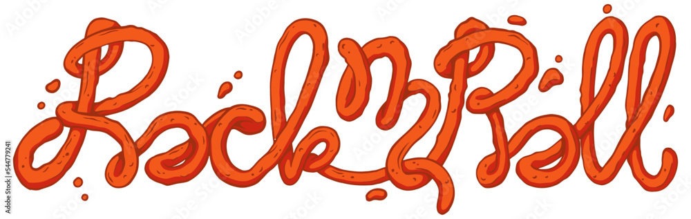 Rock and roll lettering text. Vector illustration. Rock and roll lettering text. Vector illustration.