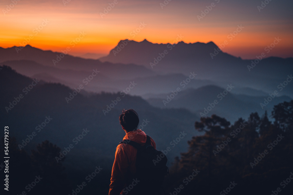 Mountain sunrise,Mountain scenery and early morning light