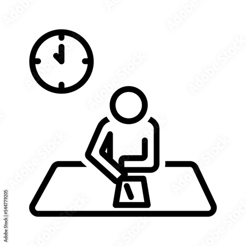 Black line icon for Exam