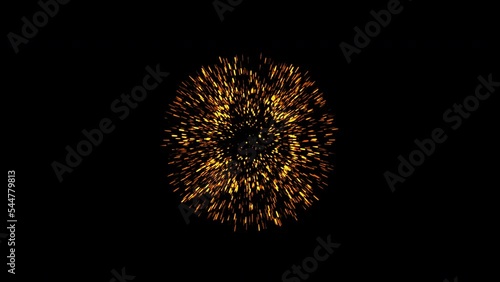 Explosion particles sparkles on black background. Explosion particles energy. 4k motion background.